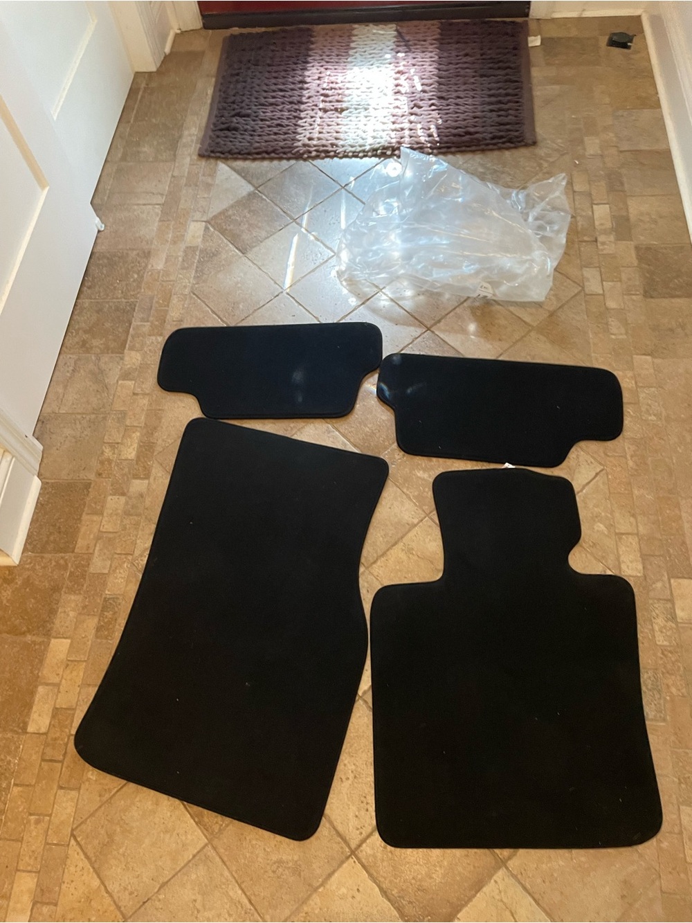 Premium Black Carpet Floor Mat Set - 4 Pc